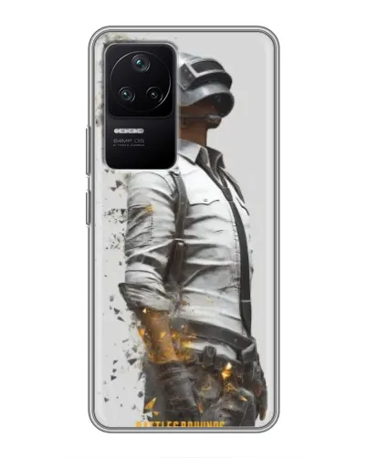 Чехол для Xiaomi POCO F4 (5G) с картинкой «PUBG — боец в пыли»