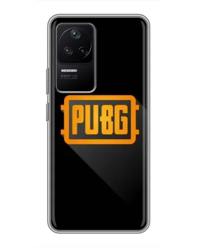Чехол для Xiaomi POCO F4 (5G) с картинкой «PUBG — рамка лого»