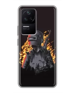Чехол для Xiaomi POCO F4 (5G) с картинкой «PUBG — огненный силуэт» Чехол для Xiaomi POCO F4 (5G) с картинкой «PUBG — огненный силуэт»
