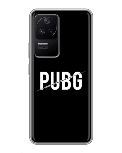 Чехол для Xiaomi POCO F4 (5G) с картинкой «PUBG — белый логотип»
