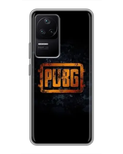 Чехол для Xiaomi POCO F4 (5G) с картинкой «PUBG — золотой логотип»