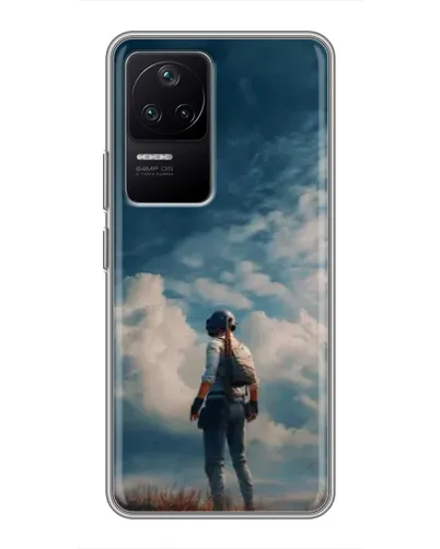 Чехол для Xiaomi POCO F4 (5G) с картинкой «Герой PUBG на скале»