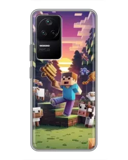 Чехол для Xiaomi POCO F4 (5G) с картинкой «Стив на ферме» Чехол для Xiaomi POCO F4 (5G) с картинкой «Стив на ферме»