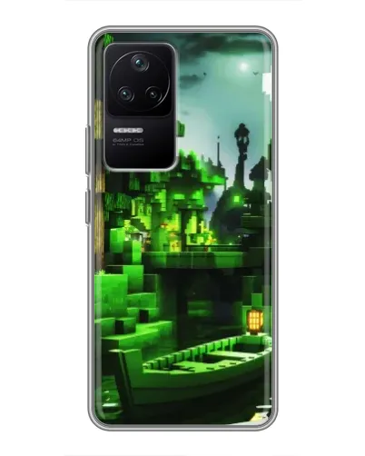 Чехол для Xiaomi POCO F4 (5G) с картинкой «Minecraft лесной пейзаж»