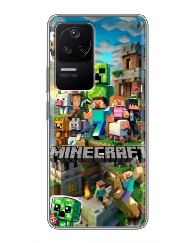 Чехол для Xiaomi POCO F4 (5G) с картинкой «Замок Minecraft»