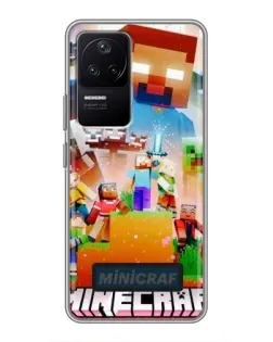 Чехол для Xiaomi POCO F4 (5G) с картинкой «Minecraft герои игры» Чехол для Xiaomi POCO F4 (5G) с картинкой «Minecraft герои игры»