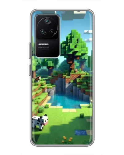 Чехол для Xiaomi POCO F4 (5G) с картинкой «Minecraft летний день»