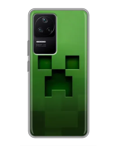 Чехол для Xiaomi POCO F4 (5G) с картинкой «Крипер микро-дизайн»