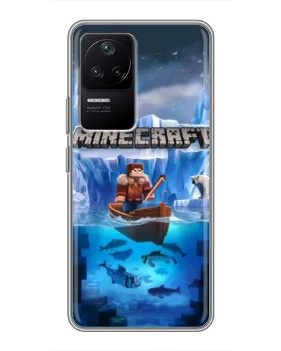 Чехол для Xiaomi POCO F4 (5G) с картинкой «Minecraft ледяной мир»