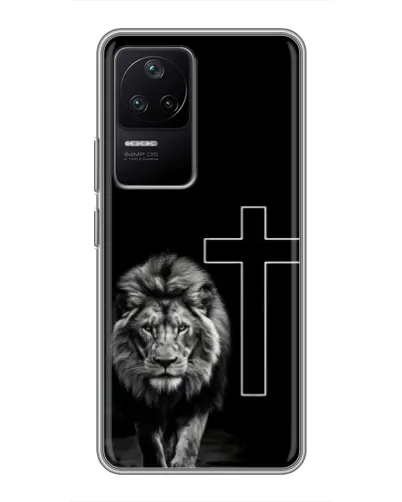 Чехол для Xiaomi POCO F4 (5G) с картинкой «Лев и Крест»