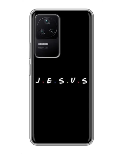 Чехол для Xiaomi POCO F4 (5G) с картинкой «Точки веры J.E.S.U.S.»
