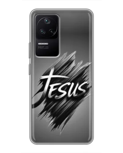 Чехол для Xiaomi POCO F4 (5G) с картинкой «Надпись Jesus Graffiti»
