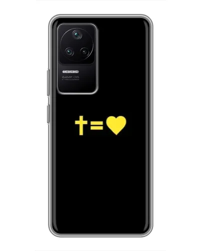 Чехол для Xiaomi POCO F4 (5G) с картинкой «Сердце и Крест»