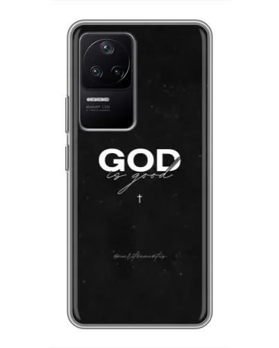 Чехол для Xiaomi POCO F4 (5G) с картинкой «GOD — Бог над всем»