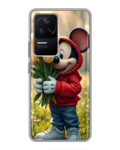 Чехол для Xiaomi POCO F4 (5G) с картинкой «Микки с тюльпанами» Чехол для Xiaomi POCO F4 (5G) с картинкой «Микки с тюльпанами»