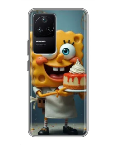 Чехол для Xiaomi POCO F4 (5G) с картинкой «Повар Спанч Боб»