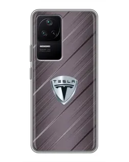 Чохол для Xiaomi POCO F4 (5G) з картинкою «Металева текстура Tesla»