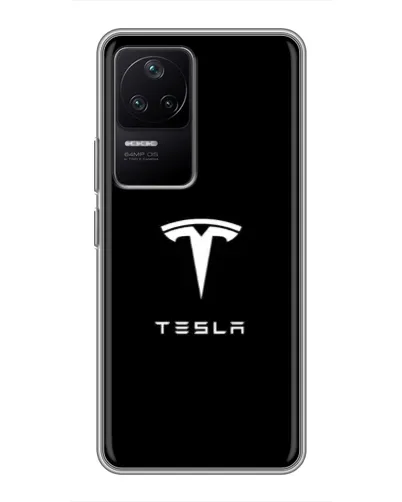Чехол для Xiaomi POCO F4 (5G) с картинкой «Tesla White Logo» Чехол для Xiaomi POCO F4 (5G) с картинкой «Tesla White Logo»