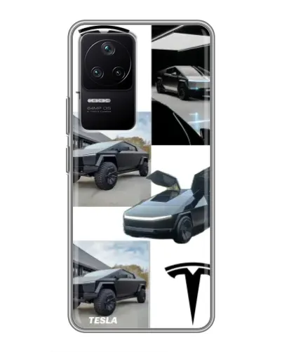 Чехол для Xiaomi POCO F4 (5G) с картинкой «Коллаж Cybertruck Tesla» Чехол для Xiaomi POCO F4 (5G) с картинкой «Коллаж Cybertruck Tesla»