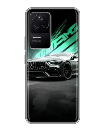 Чехол для Xiaomi POCO F4 (5G) с картинкой «Темный Mercedes AMG»