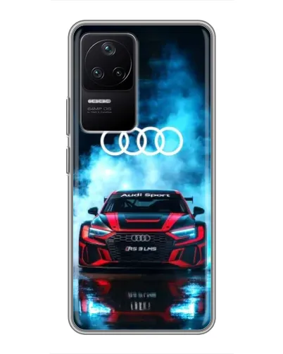 Чехол для Xiaomi POCO F4 (5G) с картинкой «Audi Sport — неон»