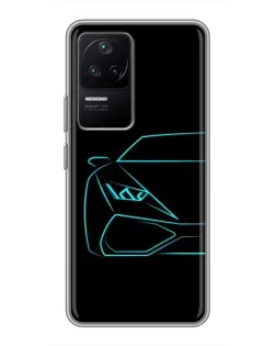 Чохол для Xiaomi POCO F4 (5G) з картинкою «Блакитний силует Lamborghini» Чохол для Xiaomi POCO F4 (5G) з картинкою «Блакитний силует Lamborghini»