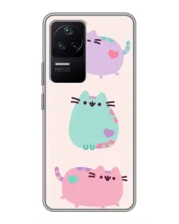 Чехол для Xiaomi POCO F4 (5G) с картинкой «Pusheen трио» Чехол для Xiaomi POCO F4 (5G) с картинкой «Pusheen трио»