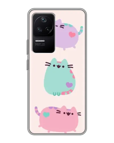 Чехол для Xiaomi POCO F4 (5G) с картинкой «Pusheen трио» Чехол для Xiaomi POCO F4 (5G) с картинкой «Pusheen трио»