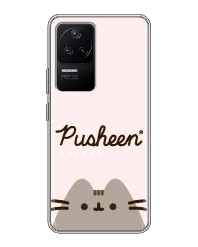 Чехол для Xiaomi POCO F4 (5G) с картинкой «Pusheen логотип» Чехол для Xiaomi POCO F4 (5G) с картинкой «Pusheen логотип»