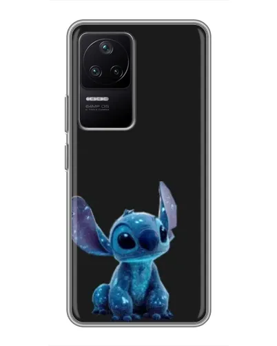Чехол для Xiaomi POCO F4 (5G) с картинкой «Стич на черном»