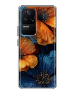 Чехол для Xiaomi POCO F4 (5G) с картинкой «Яркая сине-оранжевая флора» Чехол для Xiaomi POCO F4 (5G) с картинкой «Яркая сине-оранжевая флора»