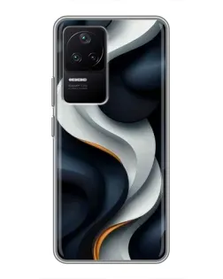 Чехол для Xiaomi POCO F4 (5G) с картинкой «Объемные черно-белые ленты» Чехол для Xiaomi POCO F4 (5G) с картинкой «Объемные черно-белые ленты»