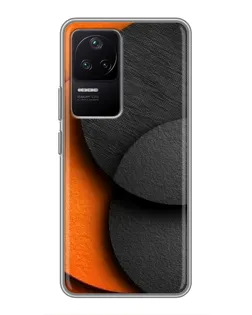 Чехол для Xiaomi POCO F4 (5G) с картинкой «Геометрия оранжевых кругов»
