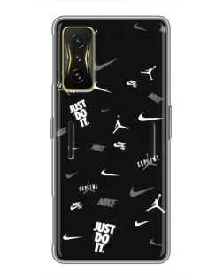 Чохол для Xiaomi POCO F4 GT з картинкою «Nike Black Pattern» Чохол для Xiaomi POCO F4 GT з картинкою «Nike Black Pattern»