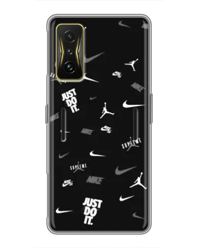 Чехол для Xiaomi POCO F4 GT с картинкой «Nike Black Pattern»