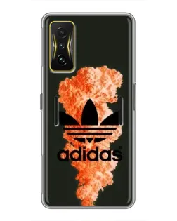 Чехол для Xiaomi POCO F4 GT с картинкой «Оранжевый дым Adidas» Чехол для Xiaomi POCO F4 GT с картинкой «Оранжевый дым Adidas»