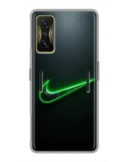 Чехол для Xiaomi POCO F4 GT с картинкой «Неоновый контур Nike»