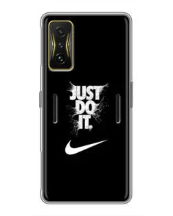 Чехол для Xiaomi POCO F4 GT с картинкой «Текстовый принт Nike» Чехол для Xiaomi POCO F4 GT с картинкой «Текстовый принт Nike»