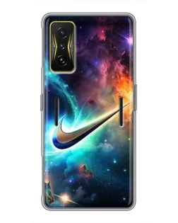 Чехол для Xiaomi POCO F4 GT с картинкой «Космический Nike Swoosh» Чехол для Xiaomi POCO F4 GT с картинкой «Космический Nike Swoosh»