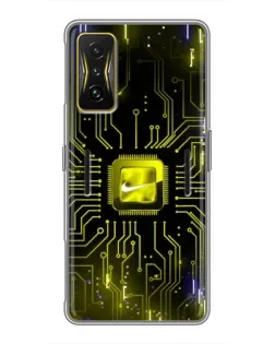 Чехол для Xiaomi POCO F4 GT с картинкой «Nike — золотая искра» Чехол для Xiaomi POCO F4 GT с картинкой «Nike — золотая искра»