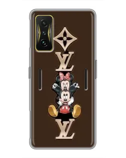Чехол для Xiaomi POCO F4 GT с картинкой «LV и Микки Маус»