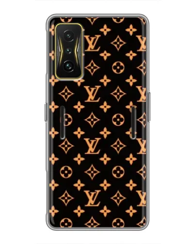 Чехол для Xiaomi POCO F4 GT с картинкой «Золотая монограмма LV»