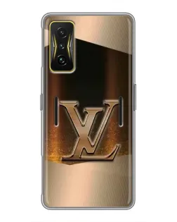 Чехол для Xiaomi POCO F4 GT с картинкой «LV — золотое сияние»