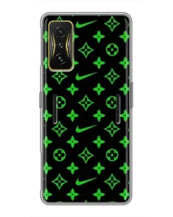 Чехол для Xiaomi POCO F4 GT с картинкой «Неоновый принт LV»