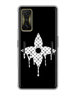 Чехол для Xiaomi POCO F4 GT с картинкой «Цветочная монограмма»