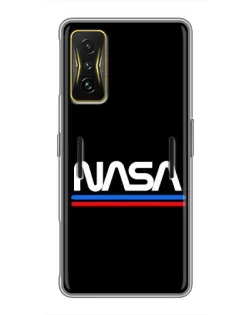 Чехол для Xiaomi POCO F4 GT с картинкой «NASA — классика Red Blue» Чехол для Xiaomi POCO F4 GT с картинкой «NASA — классика Red Blue»