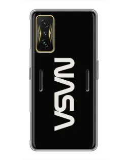 Чехол для Xiaomi POCO F4 GT с картинкой «NASA — вертикальный логотип» Чехол для Xiaomi POCO F4 GT с картинкой «NASA — вертикальный логотип»