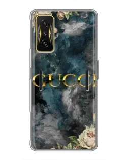 Чехол для Xiaomi POCO F4 GT с картинкой «Абстрактные цветы Gucci» Чехол для Xiaomi POCO F4 GT с картинкой «Абстрактные цветы Gucci»