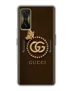 Чехол для Xiaomi POCO F4 GT с картинкой «Gucci — золотая бабочка» Чехол для Xiaomi POCO F4 GT с картинкой «Gucci — золотая бабочка»