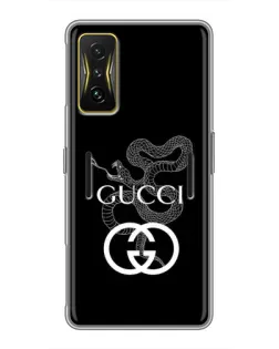 Чехол для Xiaomi POCO F4 GT с картинкой «Gucci — серебряная змея» Чехол для Xiaomi POCO F4 GT с картинкой «Gucci — серебряная змея»